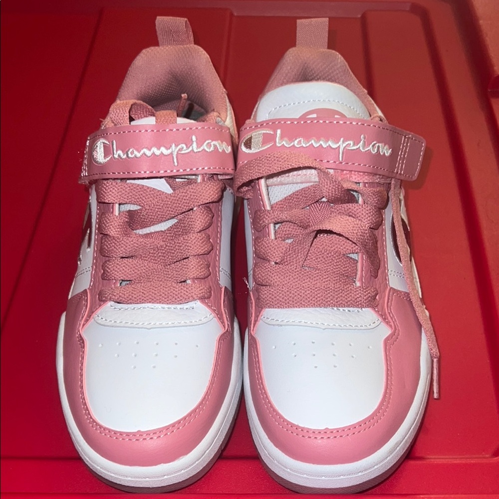 NWOT Champion Pink and White Sneakers with Low-Top Design